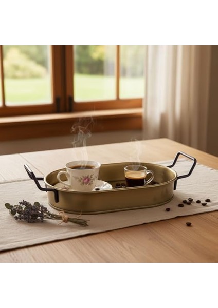 28CM Kaplama Lüks Galvaniz Metal Boyalı Oval Tepsi Zarafet ve Dayanıklılığı Buluşturuyor fiyatları