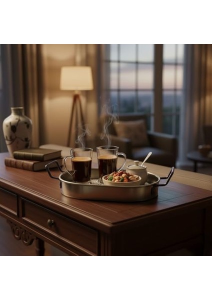 28CM Kaplama Lüks Galvaniz Metal Boyalı Oval Tepsi Zarafet ve Dayanıklılığı Buluşturuyor modelleri