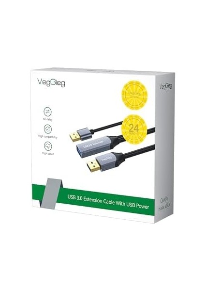 USB 3.0 Uzatma Kablosu Sinyal Güçlendirici Extender Destekli Usb-A Uzatıcı Kablo 25 Metre