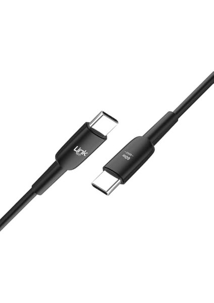 K604 Safe Type-C - Type-C 60W Hızlı Şarj Kablosu 1mt Siyah