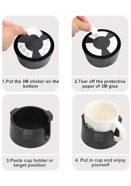 Masa Bardaklığı, Dökülmeyi Önleyen Yaylı Tasarım, Yapışkan Tabanlı Ayarlanabilir, Devrilmeyen Bardak Tutucu, Masa, Ofis, Karavan, Tekne ve Dış Mekan Kullanımı Için (Siyah) modelleri