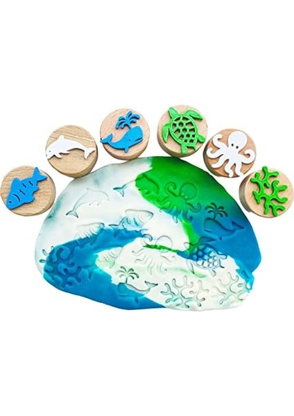 Deniz Canlıları Ahşap Damga Seti 6 Adet Damga fiyatları