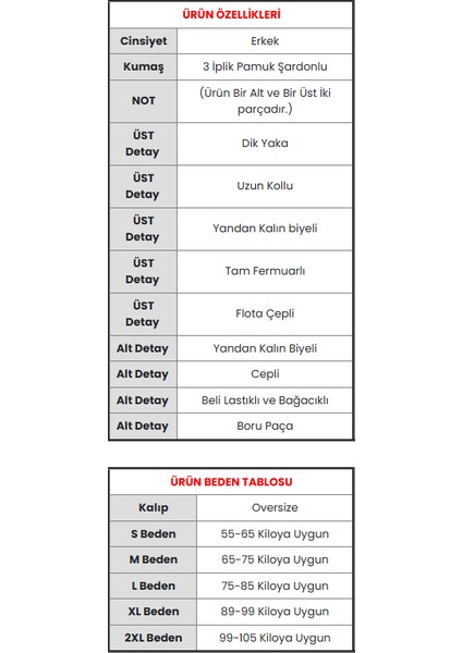 Erkek Çift Şeritli Eşofman Takım Dik Yaka Fermuarlı Sweatshirt Boru Paça Alt, Oversize 3 Iplik Pamuklu fırsatları