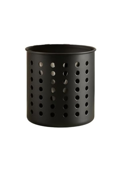 Siyah Silindir Plastik Kaşıklık – Modern Tasarımlı, Delikli Havalı Yapı, Dayanıklı ve Şık Mutfak Düzenleyici