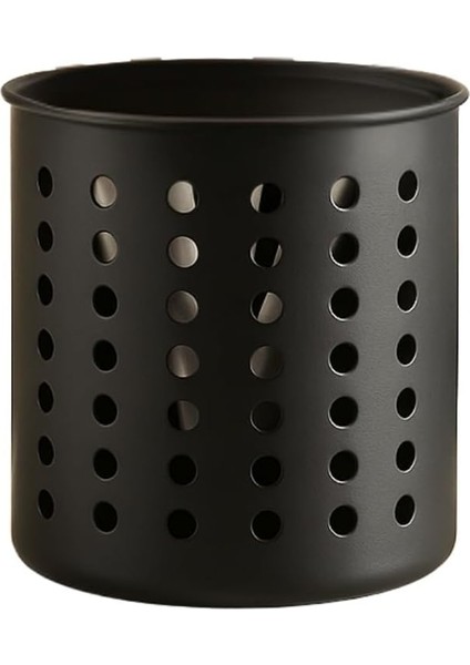 Siyah Silindir Plastik Kaşıklık – Modern Tasarımlı, Delikli Havalı Yapı, Dayanıklı ve Şık Mutfak Düzenleyici fiyatları