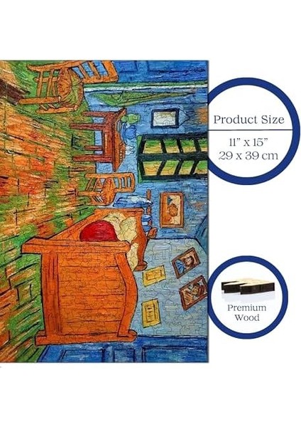 Pinecone - Ahşap Puzzle Yetişkinler Için - Van Gogh Arles&apos;teki Yatak Odası Benzersiz Parçalı Puzzle - 450 Parça Ahşap Yapboz - Yapıştırıcı Folyo Dahil - Dekoratif Ahşap Puzzle - 29X39 cm - R1-13 fiyatları