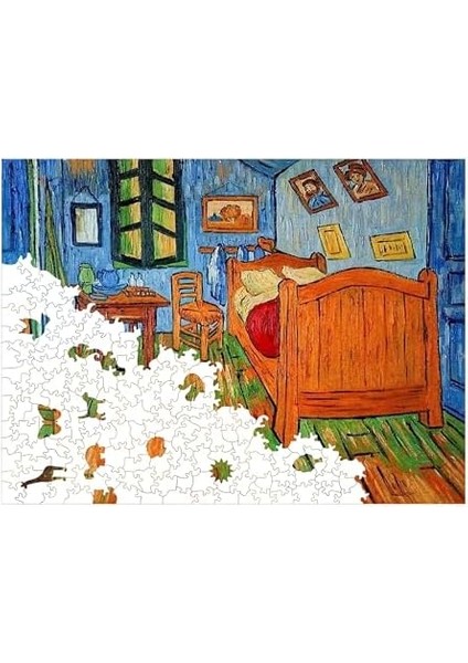 Pinecone - Ahşap Puzzle Yetişkinler Için - Van Gogh Arles&apos;teki Yatak Odası Benzersiz Parçalı Puzzle - 450 Parça Ahşap Yapboz - Yapıştırıcı Folyo Dahil - Dekoratif Ahşap Puzzle - 29X39 cm - R1-13 modelleri