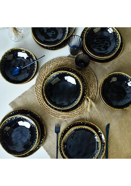 Keramika Shizen Siyah Organik Yemek Takımı 18 Parça 6 Kişilik Q29 fiyatları