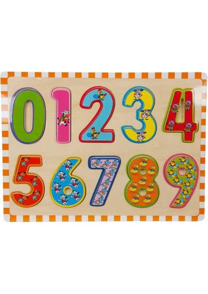 Woody Ahşap Rakamlar Bultak Puzzle 10 Parça - Turuncu Kenarlı fiyatları
