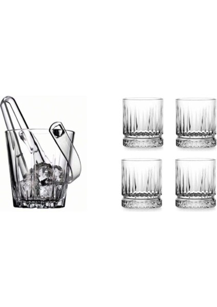 Lüx Viski Seti 4 Viski Bardağı ve Buz Kovası