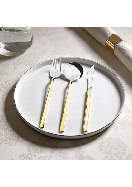 Nehir Altın Sade 12 Kişilik 84 Parça Çatal Kaşık Bıçak Takımı fiyatları