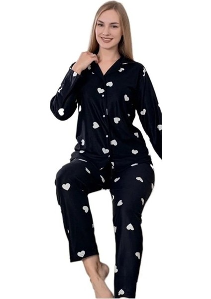 Serel Collection Kadın Pijama Takımı Sıcak Tutan Yumuşak Dokulu Uzun Kollu Konfor