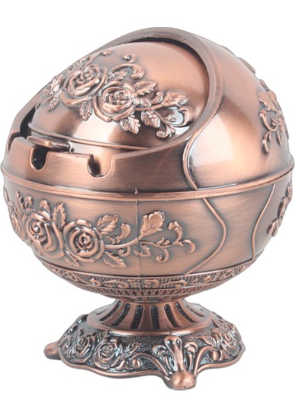 Lüks Gül Motifli Metal Top Rüzgar Geçirmez Küllük Tütsülük Çok Fonksiyonlu Dekoratif Obje Biblo Md 2 fırsatları