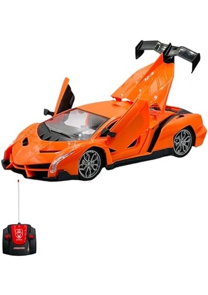 Oyuncak Kapıları ve Bagajı Açılan Uzaktan Kumandalı Full Fonksiyon Şarjlı Arabası Süper Hızlı 1:16 Işıklı Spor Araba (Turuncu) fiyatları