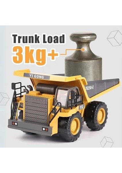 Uzaktan Kumandalı Full Fonksiyon Metal Premium Model Bulldozer, Ekskavatör ve Kamyon 1:16 Ölçek Şarjlı Sesli Işıklı 3 Model (Tam Fonksiyon) (Kamyon) modelleri