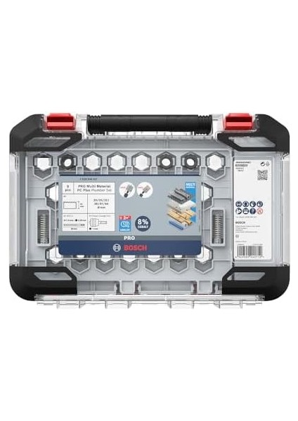 9 x Pro Multi Material Power Delik Açma Testeresi Seti, Şeffaf Kılıf (Yumuşak Ahşap, Alçıpan Duvar Için, Çap 20 – 64 Mm, Profesyonel Aksesuar, Matkap/tornavida) fiyatları