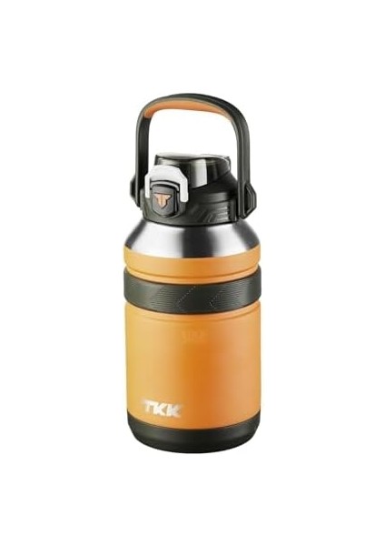 Tkk Büyük Boy 1000ML Pipetli/pipetsiz Kullanım Askılı Paslanmaz Çelik Termos Matara (Turuncu) fiyatları