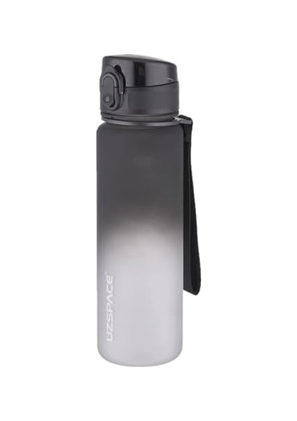 500ML Soft Çift Renk Motivasyon Tritan Su Matarası (Siyah-Beyaz)