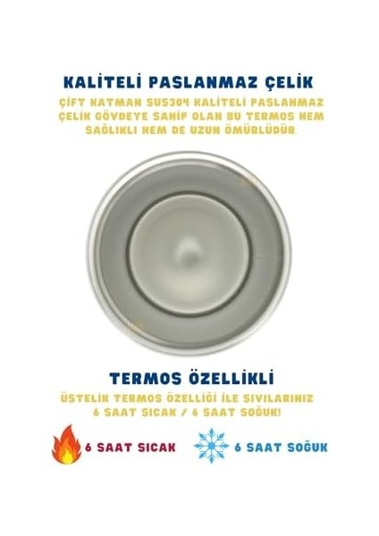 Resmi Lisanslı 550ML Rahat Içim Çift Katmanlı Paslanmaz Çelik Termos 6 Saat Soğuk Premium Kutu