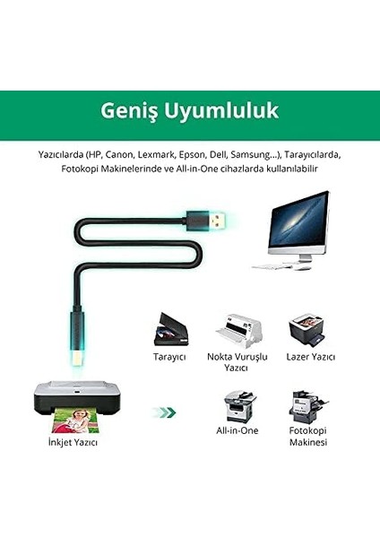 USB To Usb-B Tarayıcı Yazıcı Kablosu 10 Metre
