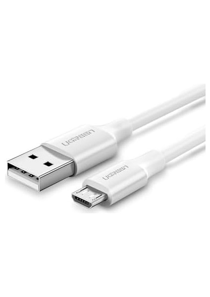 Ugreen 2.0 A Usb-A & Micro-Usb Data ve Şarj Kablosu, 50 Santimetre, Beyaz, 60140