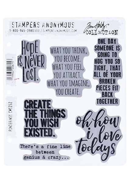 Anonim CMS252 Ponderings Tim Holtz Yapışkanlı Mühür, 17,8 x 21,6 Cm, Şeffaf fiyatları