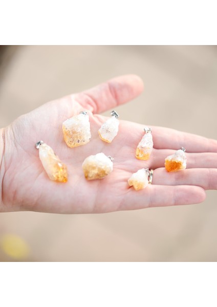 Ham Sitrin Taşı Çelik Kolye – Para Taşı indirimleri