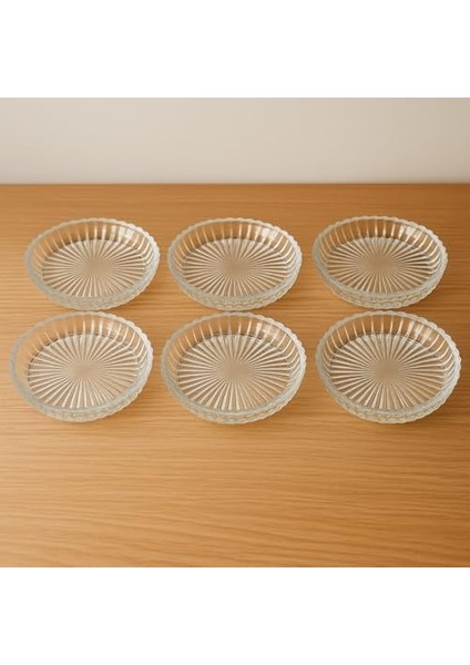 6’lı Desenli Cam Kase Sunum Seti – Şık ve Dayanıklı Cam Kaseler, Çerezlik, Tatlı Kasesi, Meze ve Atıştırmalık Sunum Tabağı, Sofralar ve Misafirlik Için Cam Kase Takımı