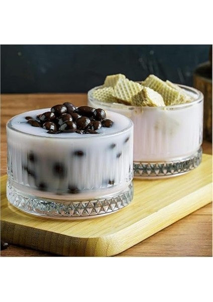 6&apos;lı Kristal Desenli Cam Kase Seti - Şeffaf, Tatlı ve Meze Sunumu Için, Bulaşık Makinesinde Yıkanabilir, Modern Tasarım fiyatları