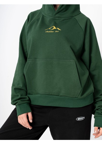 Unisex Oversize Kapüşonlu Baskılı Anatolian Soul Sweatshirt indirimleri