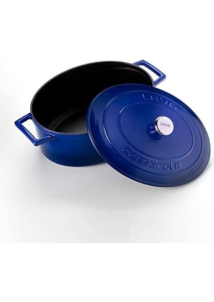 Metal Oval Döküm Tencere, 27 Cm, 3.91 L Hacim, Mavi modelleri