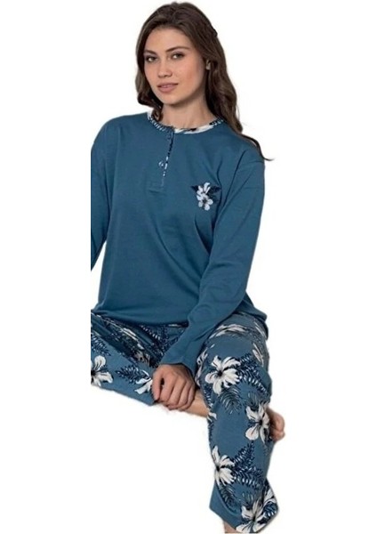 Mina Collection Kadın Pijama Takımı Uzun Kollu Yumuşak Dokulu Esnek ve Rahat Ev Giyim S/2xl fiyatları