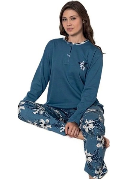 Mina Collection Kadın Pijama Takımı Uzun Kollu Yumuşak Dokulu Esnek ve Rahat Ev Giyim S/2xl modelleri