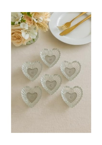 Mta -Tech 6’lı Kalp Şeklinde Cam Çerezlik – Şeffaf Dekoratif Cam Tabaklar, Kahvaltı, Meze, Tatlı, Çerez ve Lokum Sunum Tabağı, Misafirlik ve Özel Gün Sofraları Için Şık Cam Sunum Tabakları modelleri