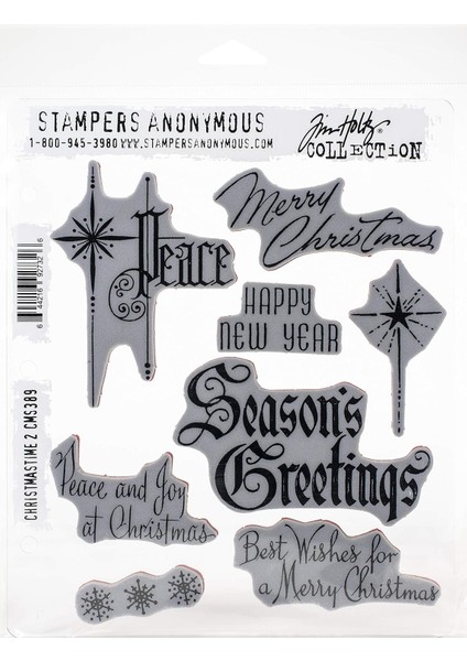 Tim Holtz – Anon Cling Rbbr Damga Seti Cmas #2, # 2 modelleri