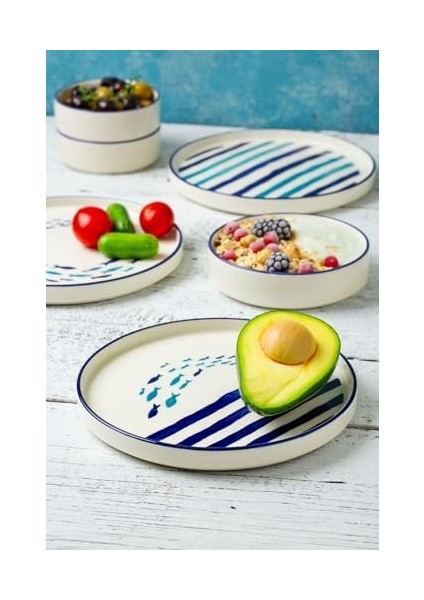 Kevin Seramik 14 Parça 6 Kişilik Özel Tasarım Hand Made Stackable Kahvaltı Takımı fiyatları