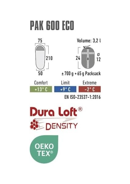 Pak 600 Eco Uyku Tulumu