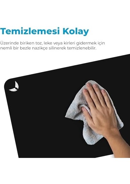 Basic Edition - 22X18 Ofis ve Gaming Mouse Pad, Kaymaz Taban, Geniş ve Dayanıklı Oyuncu Mousepad, Hassas Kontrol ve Hızlı Tepki Için Pürüzsüz Yüzey Fare Altlığı, Siyah Small - S