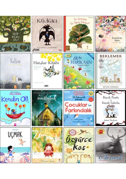 / Kendin Ol! + Zamanla + Büyük Panda ve Küçük Ejderha + Hatalar Kitabı + Içimdeki Ağaç + Beklemek + Uçmak + Kalbim + Mutluluk + Sen Harikasın + Biricik + Bir Ağaç Ol! / 16’lı Set P4C
