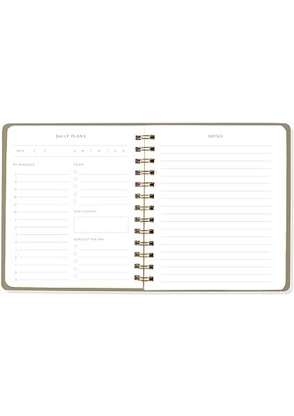 Fringe Studio Tarihsiz Günlük Planlayıcı, 160 Sayfa, 15,2 x 18,2 Cm, Çift Halkalı Spiral Ciltleme, Standart Siyah (877003) modelleri