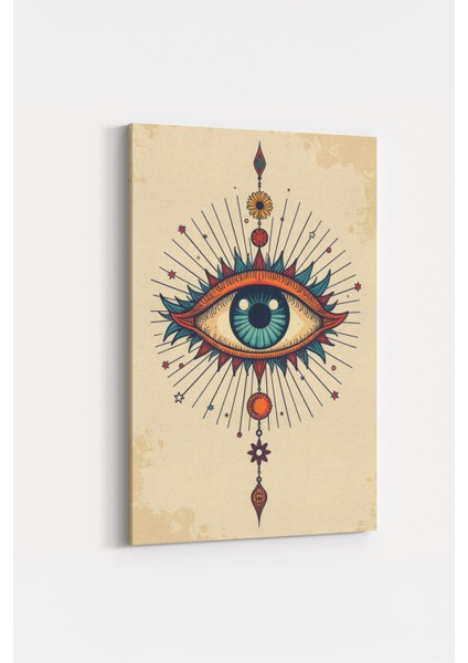 Boho Göz Nazar Boncuğu %100 Pamuk Kanvas Dekoratif Sanat Duvar Tablosu modelleri