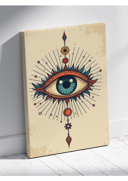 Boho Göz Nazar Boncuğu %100 Pamuk Kanvas Dekoratif Sanat Duvar Tablosu fırsatları