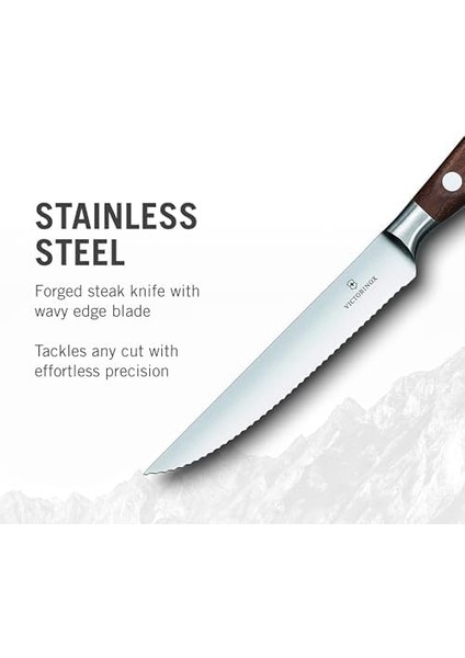 2 7.7240.2W Büyük Maitre Tırtıklı Steak Bıçak Seti Siyah Seti