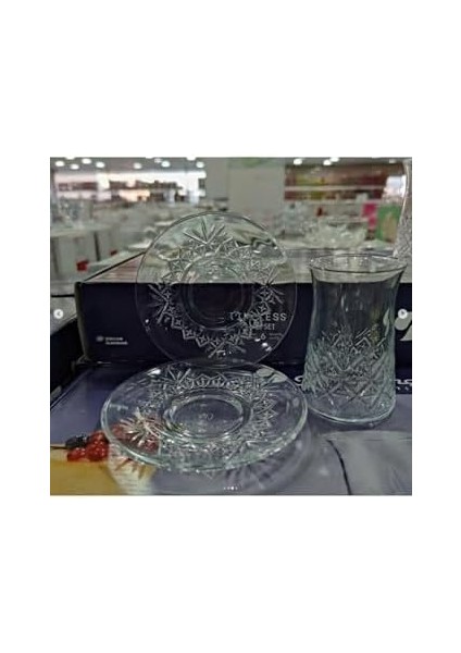 Store Timeless Heybeli Model 12 Parça Çay Bardağı Takımı 6 Kişilik