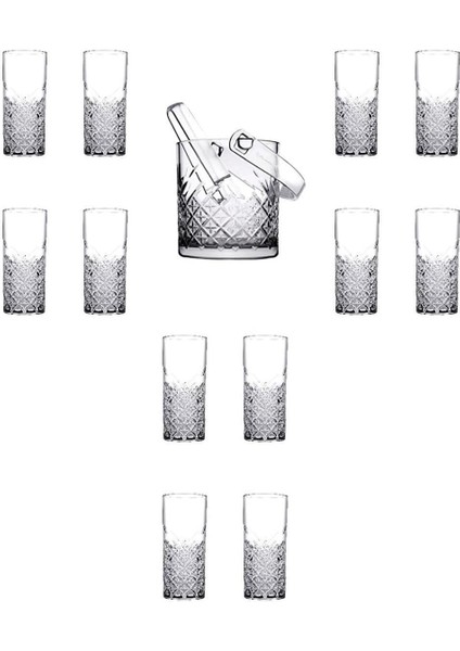 Aybaba Store Timeless 13 Parça Rakı Bardağı ve Buz Kovası Seti