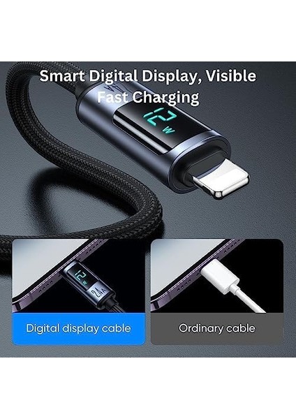 S-AL012A16 Lıghtnıng 2.4A 1.2m LED Ekranlı - Siyah fiyatları