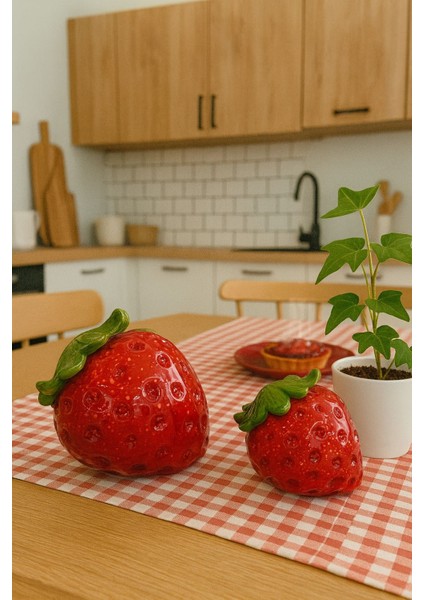 Dekoratif Polyester Çilek Yapay Meyve Obje Seti modelleri