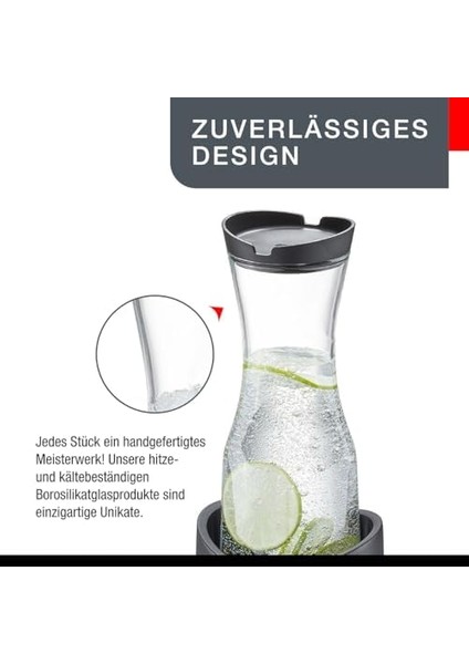 Smartline Borosilikat Cam Sürahi Kapaklı, 1 Litre, Cam Sürahi, Su, Cam Sürahi, Buzlu Çay, Meyve Suyu, Şarap, Kokteyller modelleri