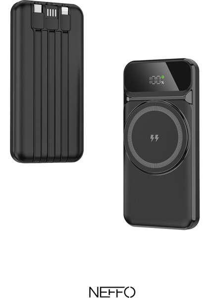 10000MAH Magsafe 15W Kablosuz ve 22.5W Hızlı Kablolu Şarj Destekli Manyetik Powerbank – LCD Ekranlı fiyatları