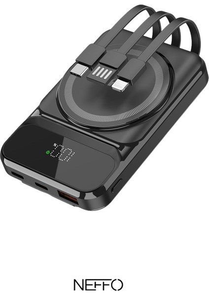 10000MAH Magsafe 15W Kablosuz ve 22.5W Hızlı Kablolu Şarj Destekli Manyetik Powerbank – LCD Ekranlı fırsatları